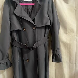 Chic Double-Breasted Gray Coat